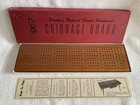 Vintage DRUEKE No. 28 Wood Cribbage Board with Original Box, Directions and Pegs — photo 1