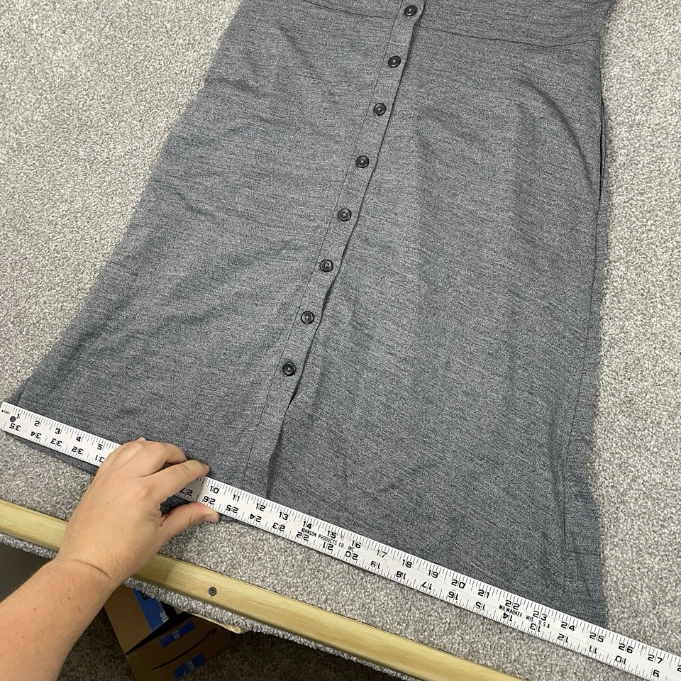 Vestido feminino Wool& Wooland Bria M Merino lã botão frontal manga curta designer - Imagem 2 de 4