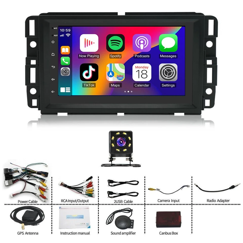 Radio estéreo para automóvil reproductor GPS para Chevrolet Malibu 2004-2007 Android 15 Carplay 7" Foto 4 de 4