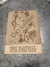 Oklahoma Playbill St. James Theatre February 1940's Original Program