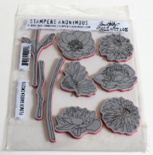 TIM HOLTZ Stampers Anonymous FLOWER GARDEN CMS215 9pc Floral Cling Rubber Stamps
