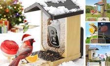 Solar Powered, Bird Feeders for Outdoors with DIY Add Bird Feeder with Camera