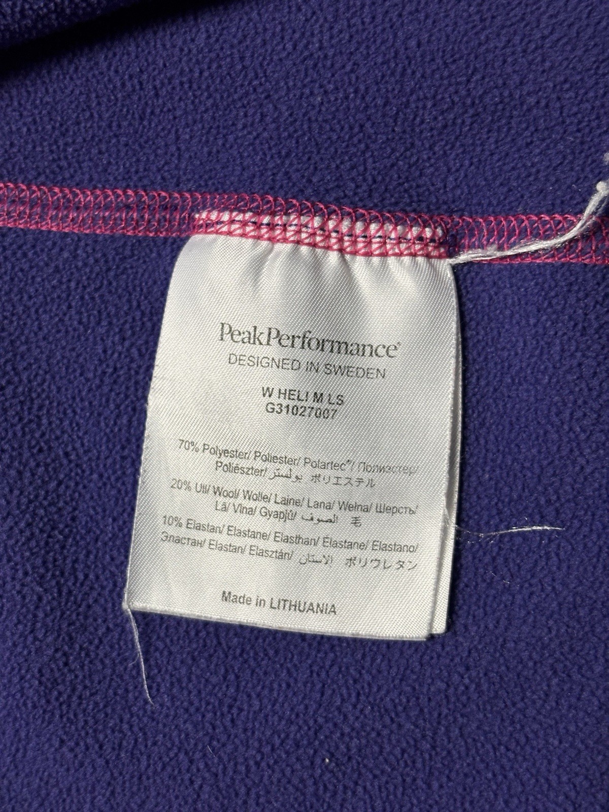 Peak Performance Heli Midlayer Wool Mix Stretch F… - image 9