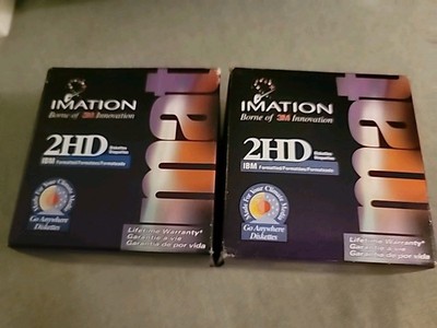 Two Boxes Imation 2HD 3M Floppy Discs 3.5'' 1.44 MB Diskettes 30 Pack IBM SEALED!