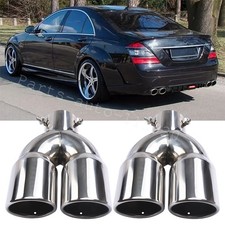 Dual Car Exhaust Pipe Tail Muffler Tip Throat Tailpipe For Mercedes Benz S Class Dual Car Exhaust Pipe Tail Muffler Tip Throat Tailpipe For Mercedes Benz S Class