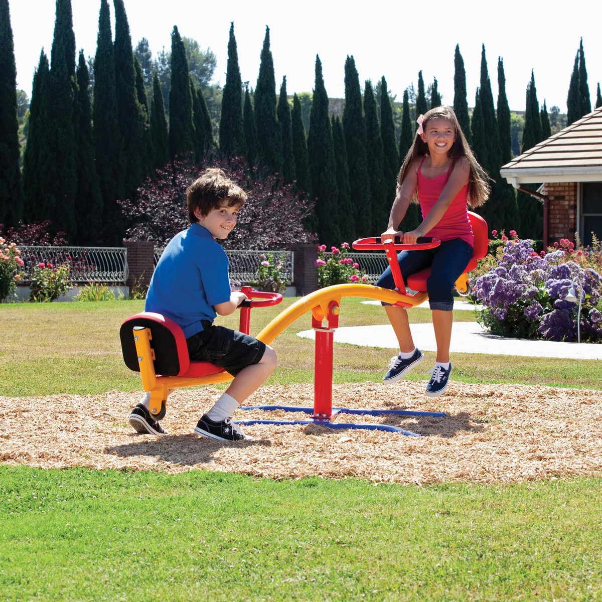 Gym Dandy TT360 Spinning Teeter Totter Orange/Red for sale