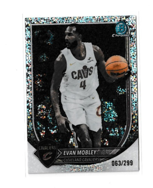 2025 Bowman Chrome Basketball Silver Sparkle Evan Mobley Card #63/299