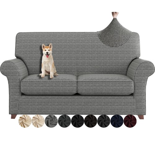 3 Piece Loveseat Covers for Living Room Anti Slip Stretch Couch Covers for 2 ...