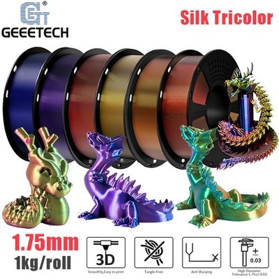 1KG/Rolle GEEETECH 3D Drucker Filament Glänzende Seide PLA 3 Farben Gradient