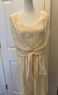 Chloe Silk Dress Milk Color SZ 38 Tie Front Sleeevless Quiet Luxury