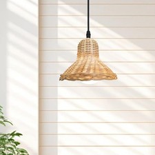 Rattan Pendant Light Shade Only Boho Rattan Hand Woven