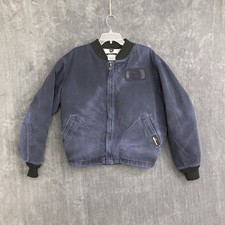 Workrite FR Bomber Jacket Men Large Blue Quilt Lined HRC3 Zip Work Mechanic MARK