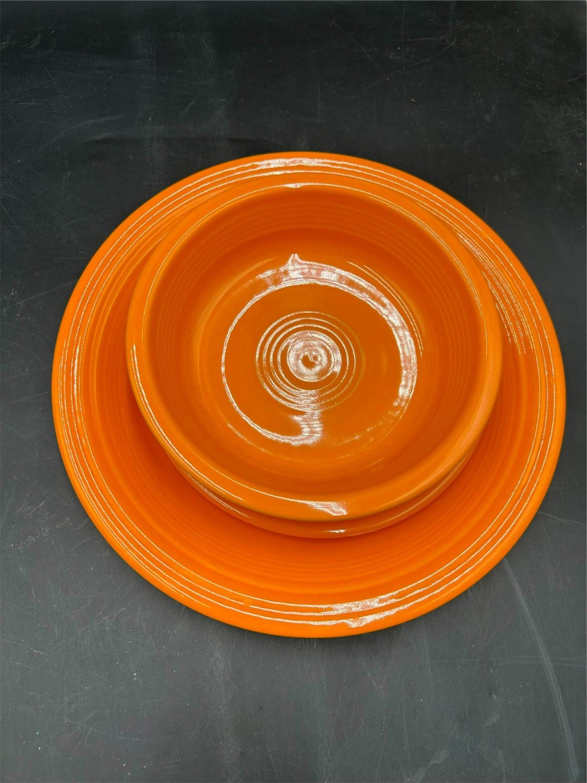 Ting - Homer Laughlin - Fiesta - Tangerine -soup Bowl, 2 Pla