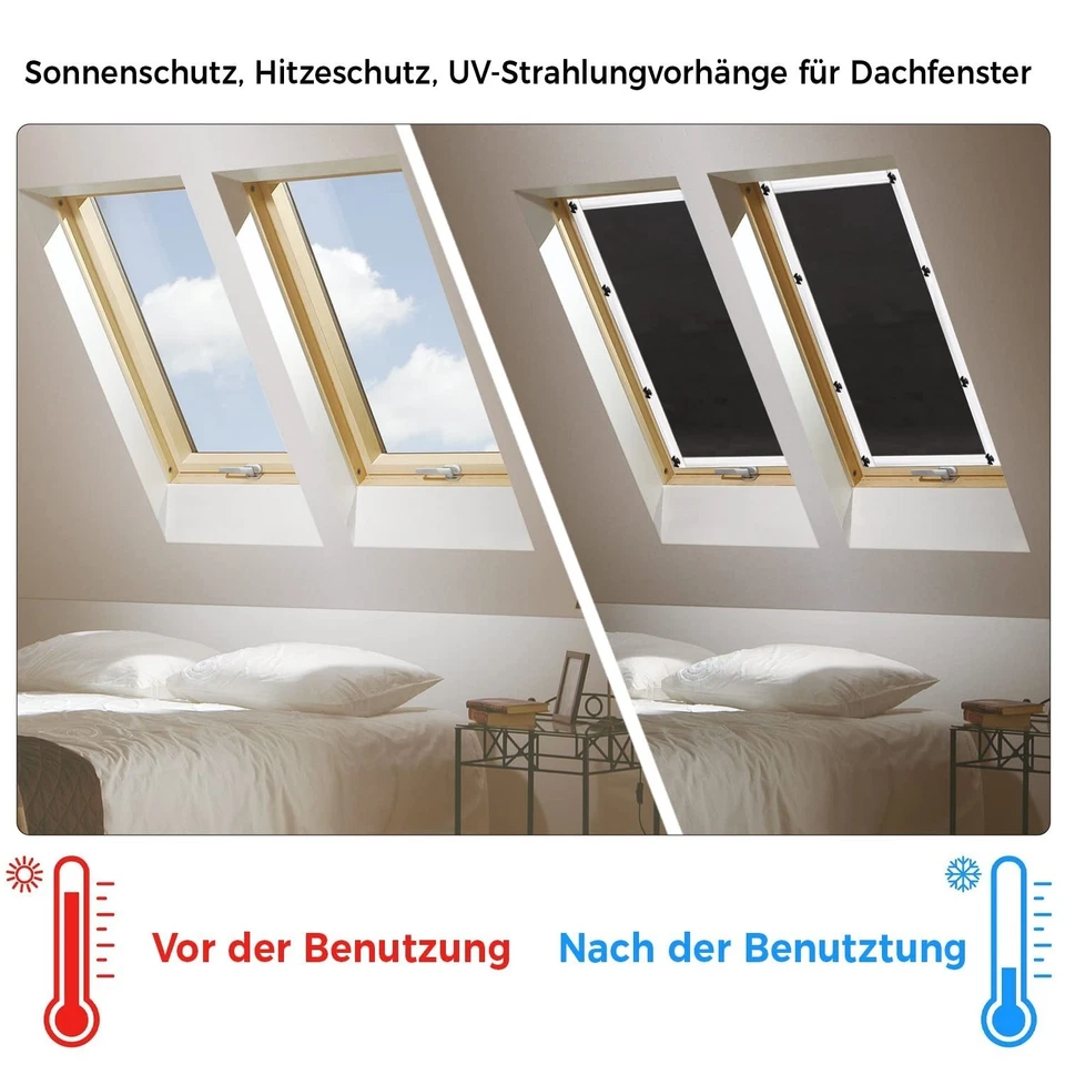 Store Occultant Velux 60x78 cm sans Perçage - johgee - Protection Solaire - Photo 4/4