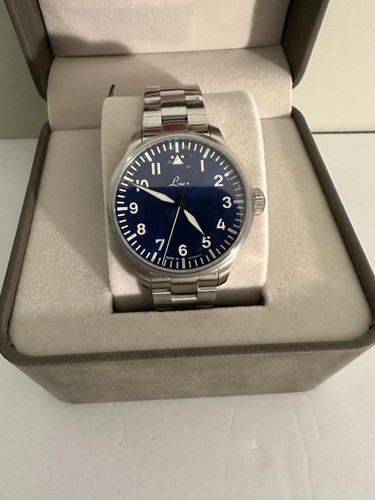 Laco Augsburg Blaue Stunde 42mm Pilot Watch 862100.2 Laco 31 NEW Full Set