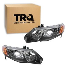 Trq Headlight Assembly Set Ho2502125 Ho2503125 Compatible 2006-2008 Honda Civic
