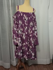 Torrid Floral Print Babydoll Dress Womens Plus 3/4 Sleeve Size 5
