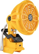 Portable Cordless 3 speeds Fan For Dewalt 20V Li-Ion Battery Powered Clip on Fan