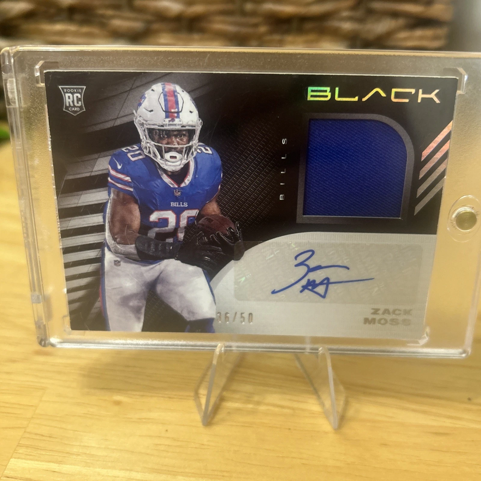 Zack Moss Panini Black Rookie Signature Materials #ZMO Base