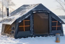 Inflatable Tents for Camping with Stove Jack, 4/6/8 Person Easy Setup Blow Up Te