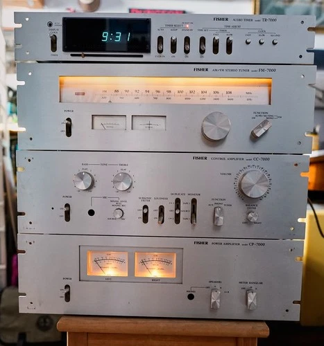 Vintage Fisher  7000 Timer, Tuner, Power Amplifier and Control Amplifier