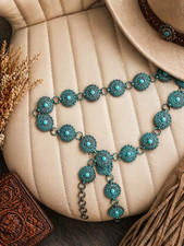 Women  s western belt Turquoise Statement Native American Style, Roun