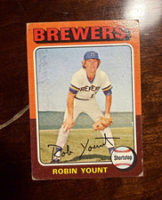 1975 Topps Robin Yount Rookie Card #223 Milwaukee Brewers Base Set. rookie card picture