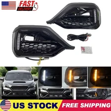 For 2022 2023 Subaru WRX STI sequential LED Turn Signal DRL Fog Bezel Light Pair