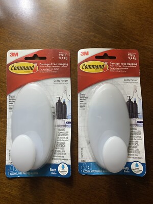 3M COMMAND Damage Free Bath Caddy Hangers Holds 7.5 lbs FAST FREE SHIPPING!