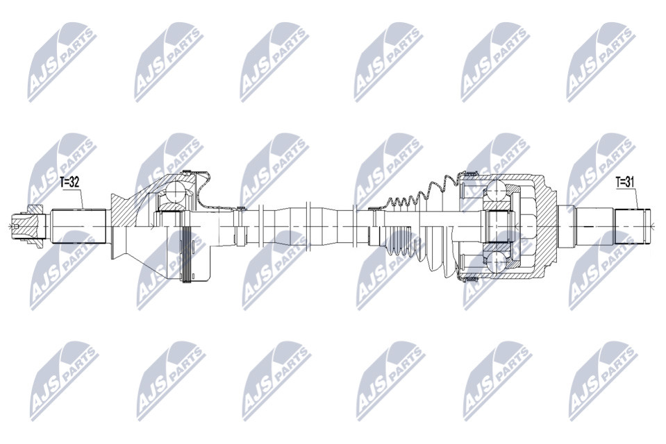 NTY NPW-MA-004 Drive Shaft for MASERATI