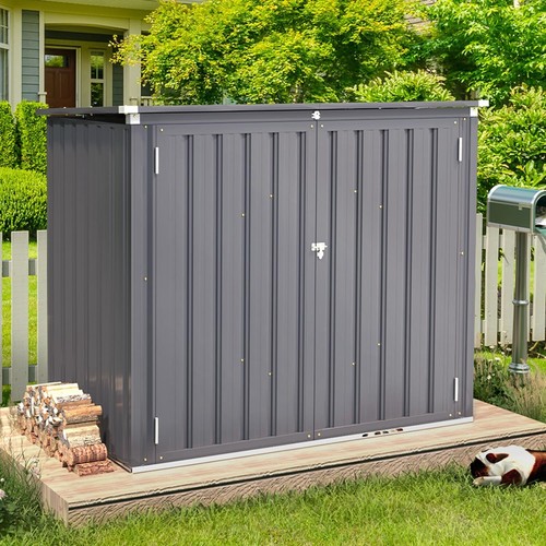5x3ft Garden Storage Shed Bike Metal Pent Tool House Galvanized Steel Storage - Picture 9 of 33