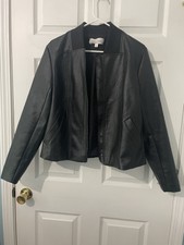 Prologue Faux Leather Black Jacket, Size L