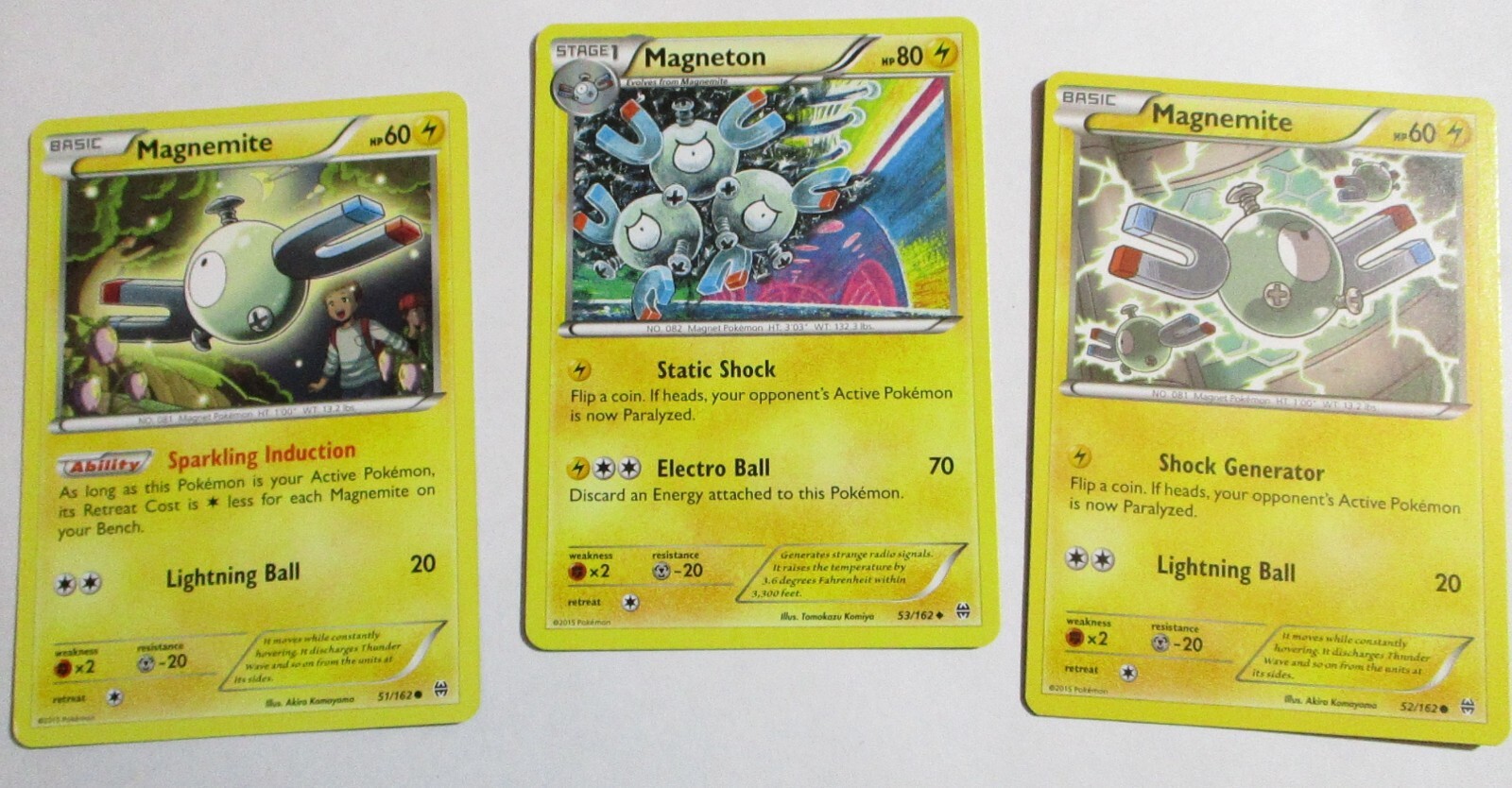 Magnemite 51/162 52/162 Magneton 53/162 BREAKthrough 3 Pokemon Card x3