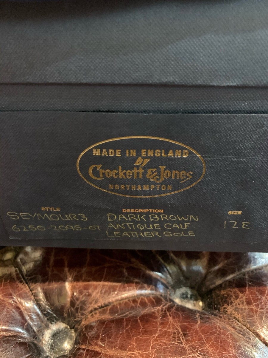 NIB CROCKETT & JONES SEYMOUR III HANDGRADE/ US 13D/UK 12E BROWN 