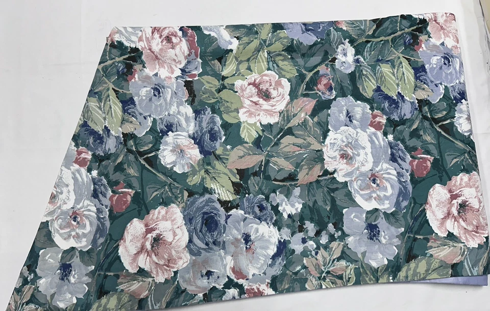 Lote Cortinas Vintage Croscill Hogar Paneles Cortina Cenefa Casa Floral Verde Años 90 Foto 3 de 4