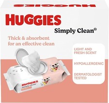 Baby Wipes Huggies Natural Care Sensitive Baby Wipes, 3 Packs of 64 192 Total 