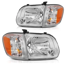 Chrome Front Headlights Assembly Lamp Pair For 05-06 Toyota Tundra 05-07 Sequoia