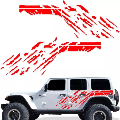 Graphic Mud Splash Stripe Car Stickers For Jeep Wrangler JL All Vinyl Decals - Picture 6 of 8