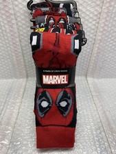 6 Pairs of Marvel Deadpool Crew Socks Size 6-12 NWT
