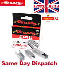 10mm Staples For Staple Gun Upholstery 0.7 Wire Gauge 11.3mm 1000 Pieces 4596