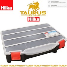 HILKA 10" Heavy Duty Plastic Compartment Organiser 10 Storage Bins UK FREE P&P