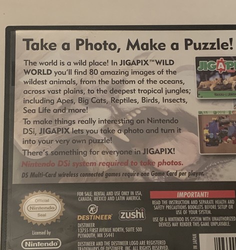 Nintendo DS Jigapix: Wild World 2009 Take Pictures & Make Puzzles Rated E - Picture 4 of 7