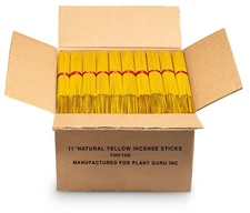 YELLOW Unscented Incense Sticks 11" Bulk Wholesale - Natural Joss Blanks