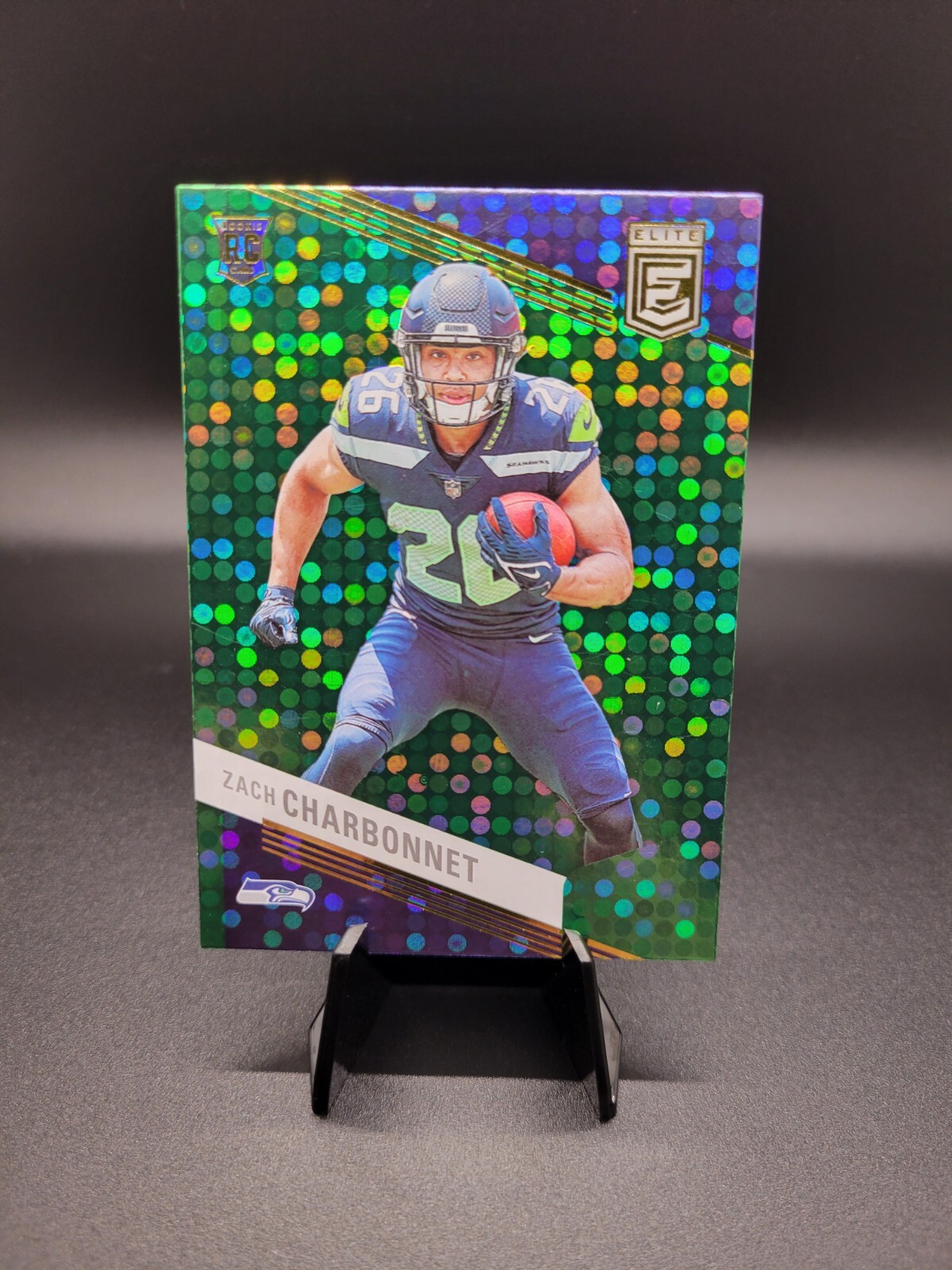 2023 Panini Donruss Elite Football - Zach Charbonnet Green Disco ROOKIE Card