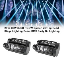 2x 80W 8LED RGBW Spider Moving Head Stage Lighting Beam DMX Party DJ Lighting B9