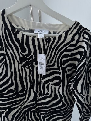 Anne Taylor Loft Zebra Print Cotton Shift Dress