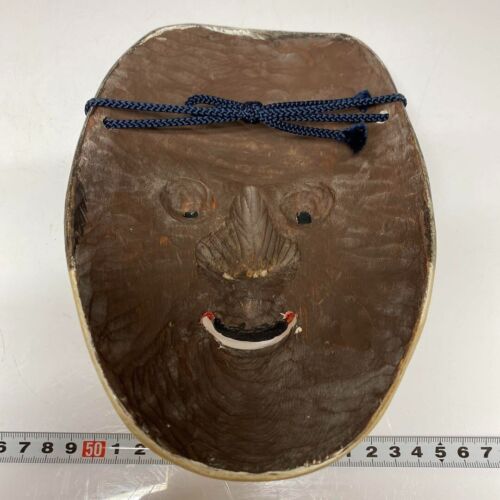 Japanese Traditional Noh Mask Omen Kabuki 610-K92 - Picture 3 of 10