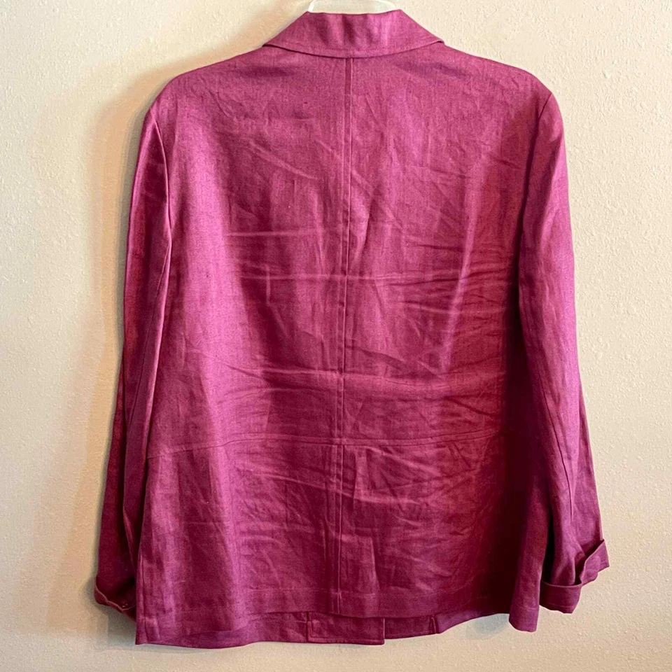 Embassy Row 100% Pure Linen Red Wine Blazer Size 12 S1142-01 - Image 2 of 4