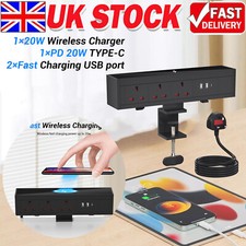 Clamp Desk Socket 1.8M Extension Lead 2USB&Type-c PD 20W Desktop Power Strip