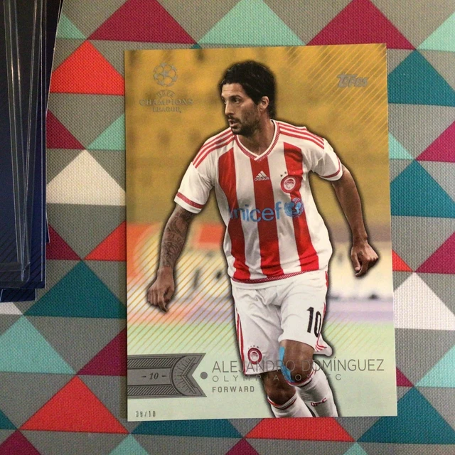 ALEJANDRO DOMINGUEZ OLYMPIACOS FC 08/10 Made 2015-2016 Topps Champions UEFA 5X7